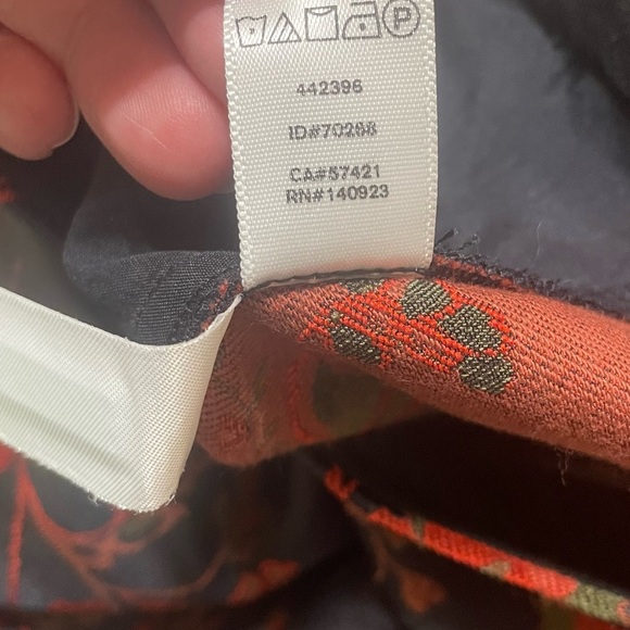 Loft Marisa Black & Orange Floral Pattern Ankle Pants Size 6 Office Business - Picture 6 of 9